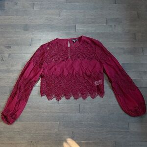 Dynamite Burgundy Lace Blouse Women’s S
